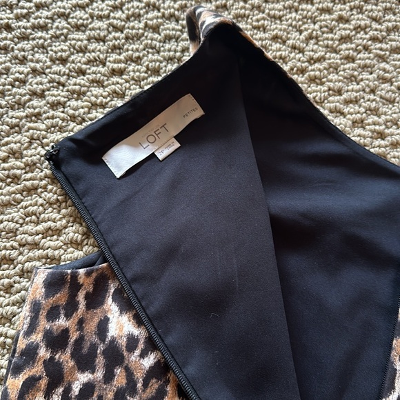 Loft Petite dress size 2P sleeveless leopard print - Picture 9 of 14